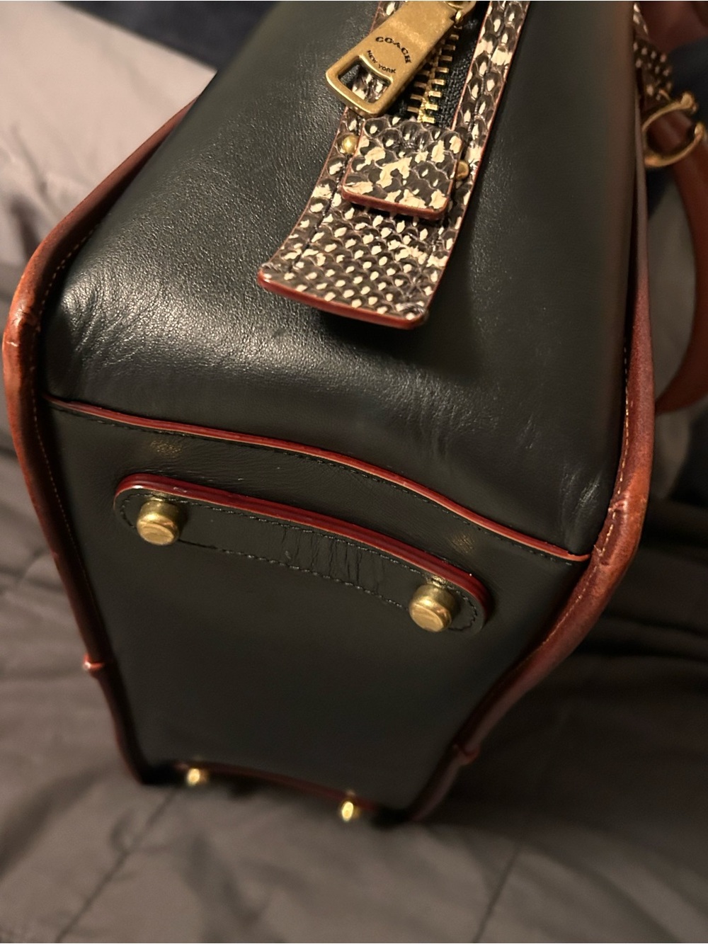 Coach Dreamer 36 With Snakeskin Trim part of rare coach collection - Picture 9 of 13